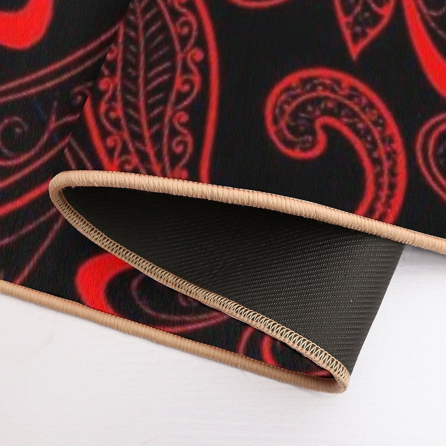 Color Red And Black RED BLACK PATTERN Absorbent Bath Mat