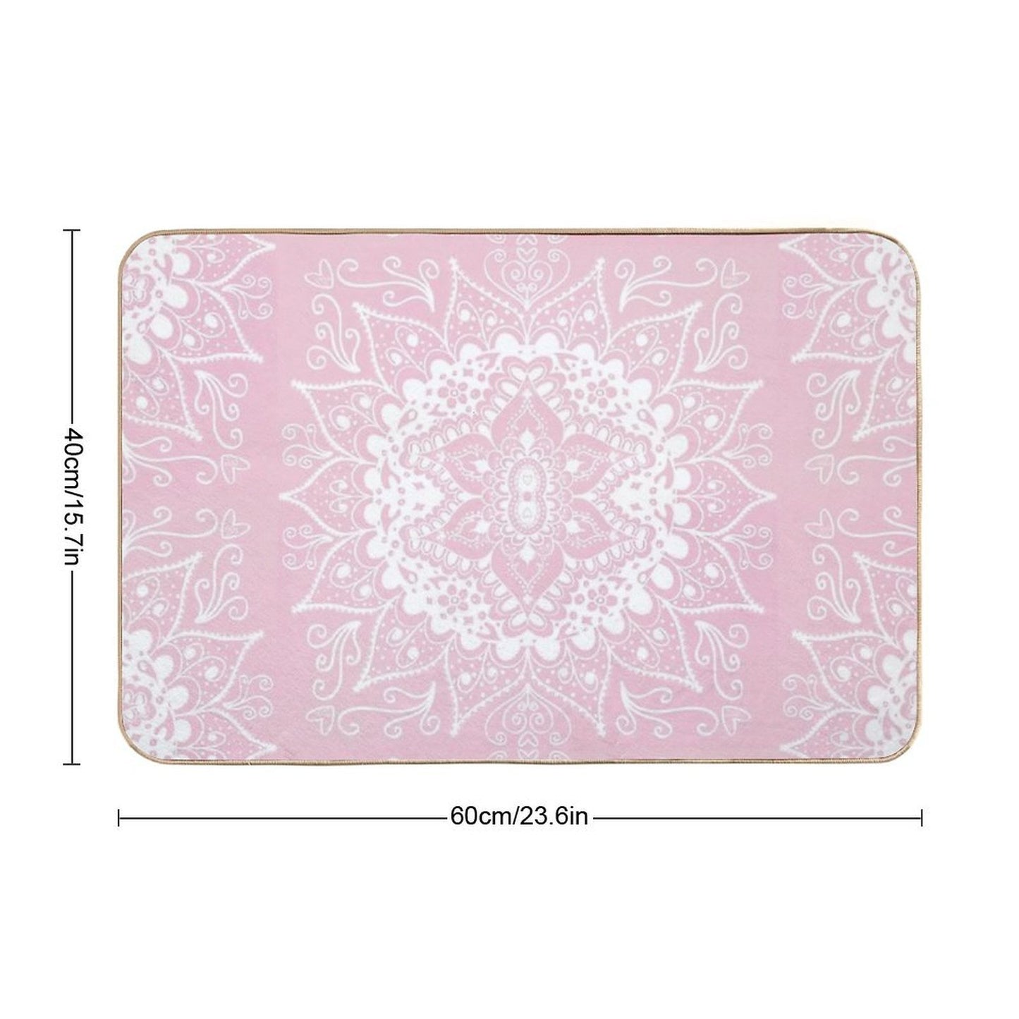 Mandala Baby Pink Anti-Trip Bath Mat