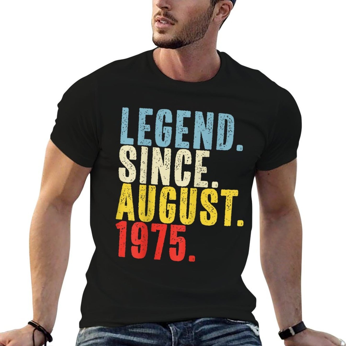 50 Year Old Legend Since August 1975 Retro 50th Birthday Breathable T-Shirt