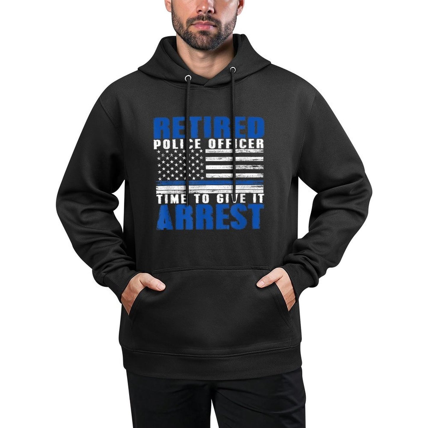 Retired Police Officer Pun - Funny Retirement Gift Shrink-Resistant Hoodie