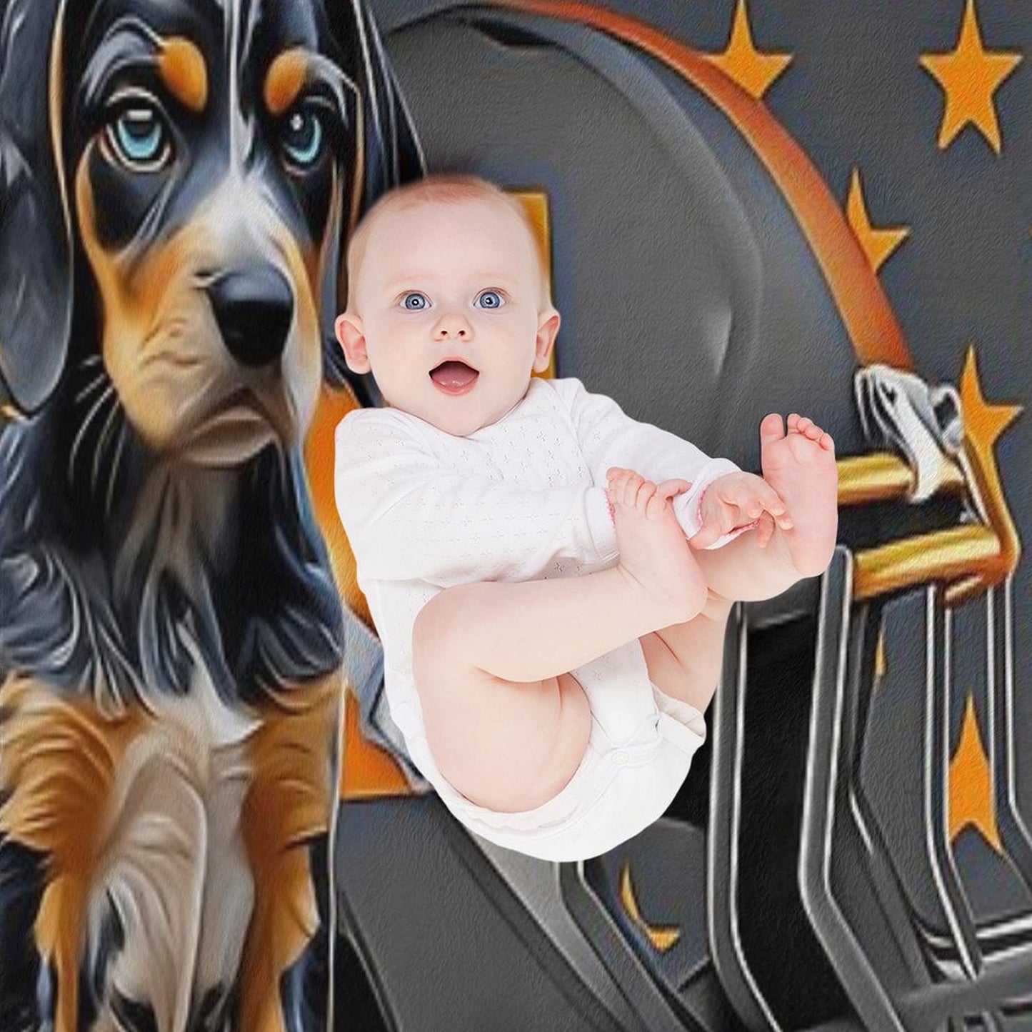 Tennessee Bluetick - Orange Stars Gift-ready Throw Blanket