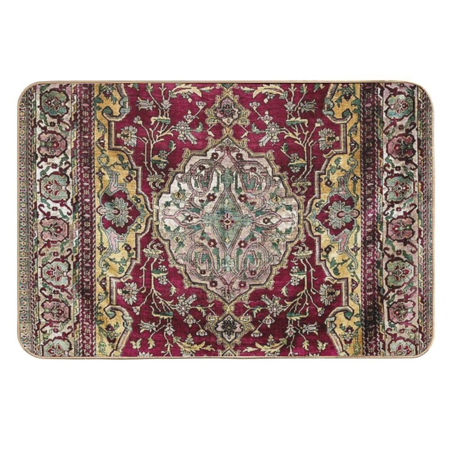 Farahan Arak West Persian Silk Rug Print Multi-Purpose Bath Mat