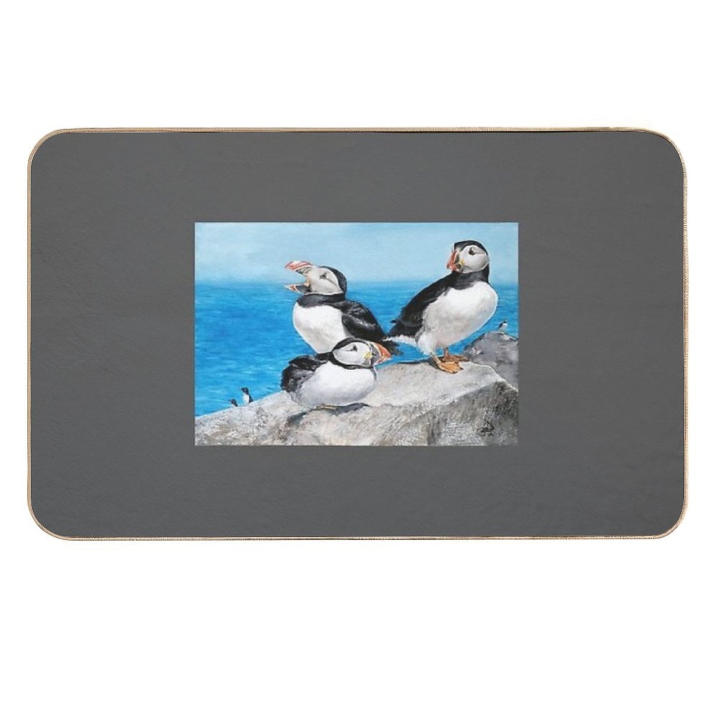 Atlantic Puffins Dirt-Trapping Bath Mat