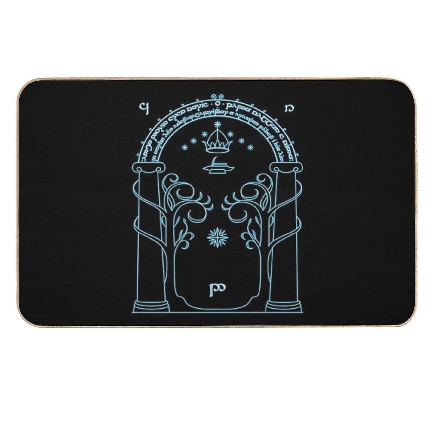 Gate to Moria - Light Blue Repositionable Bath Mat