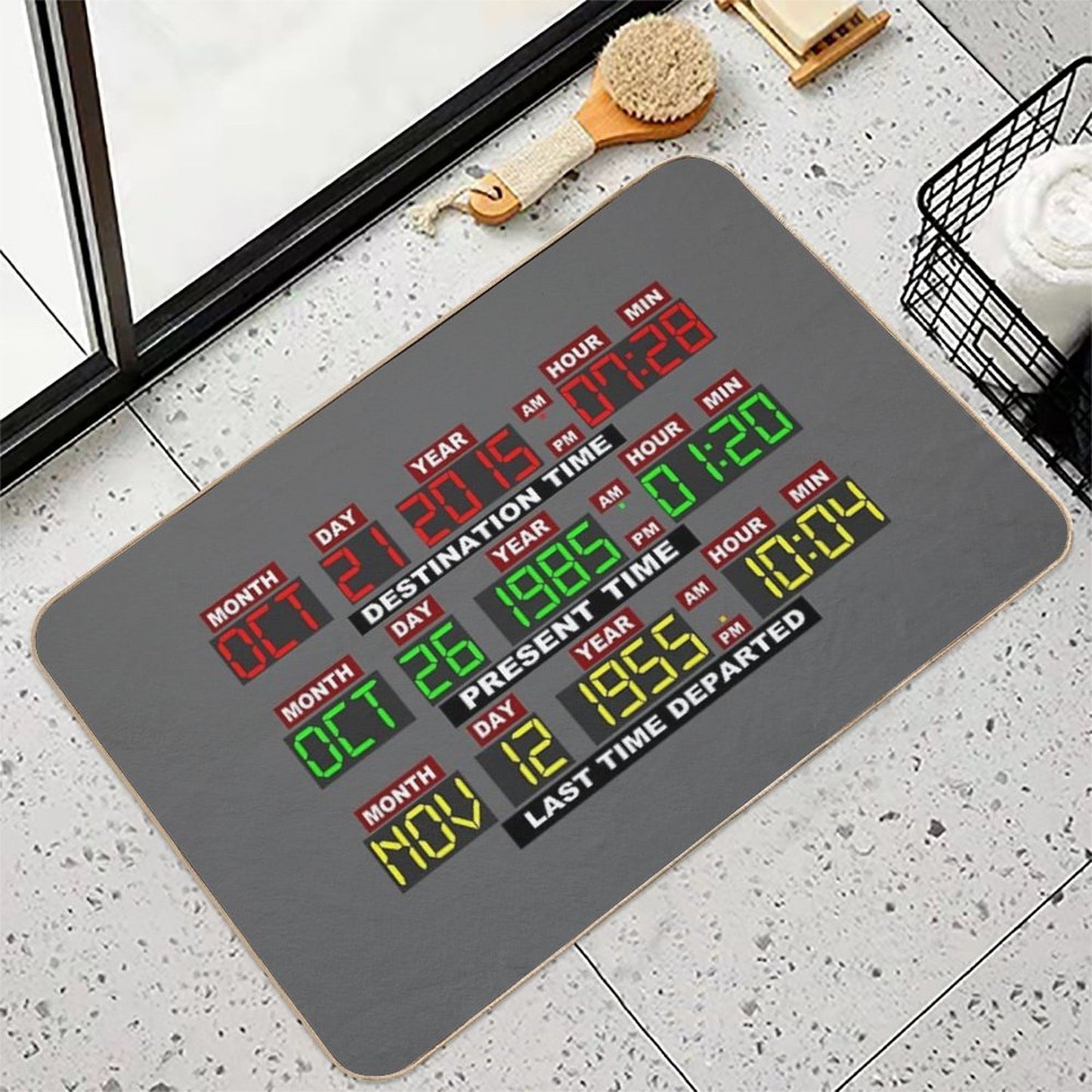 TIME CIRCUITS ON! Slip-Resistant Bath Mat