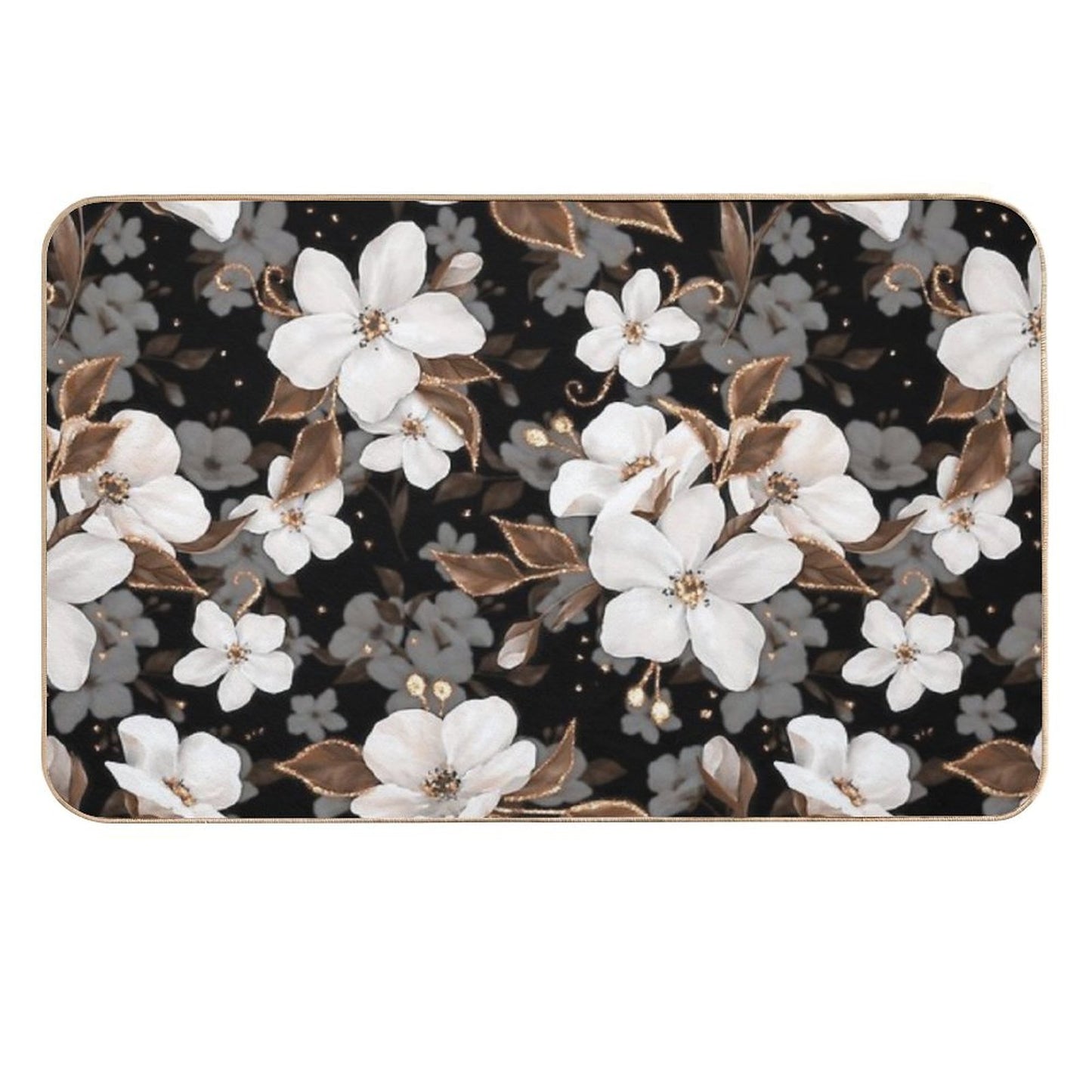 Apple Flowers. Decorative Floral Pattern Durable Bath Mat