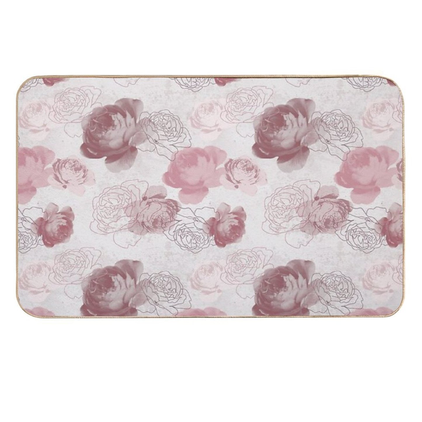 Vintage Rose in Pink Pattern Versatile Bath Mat