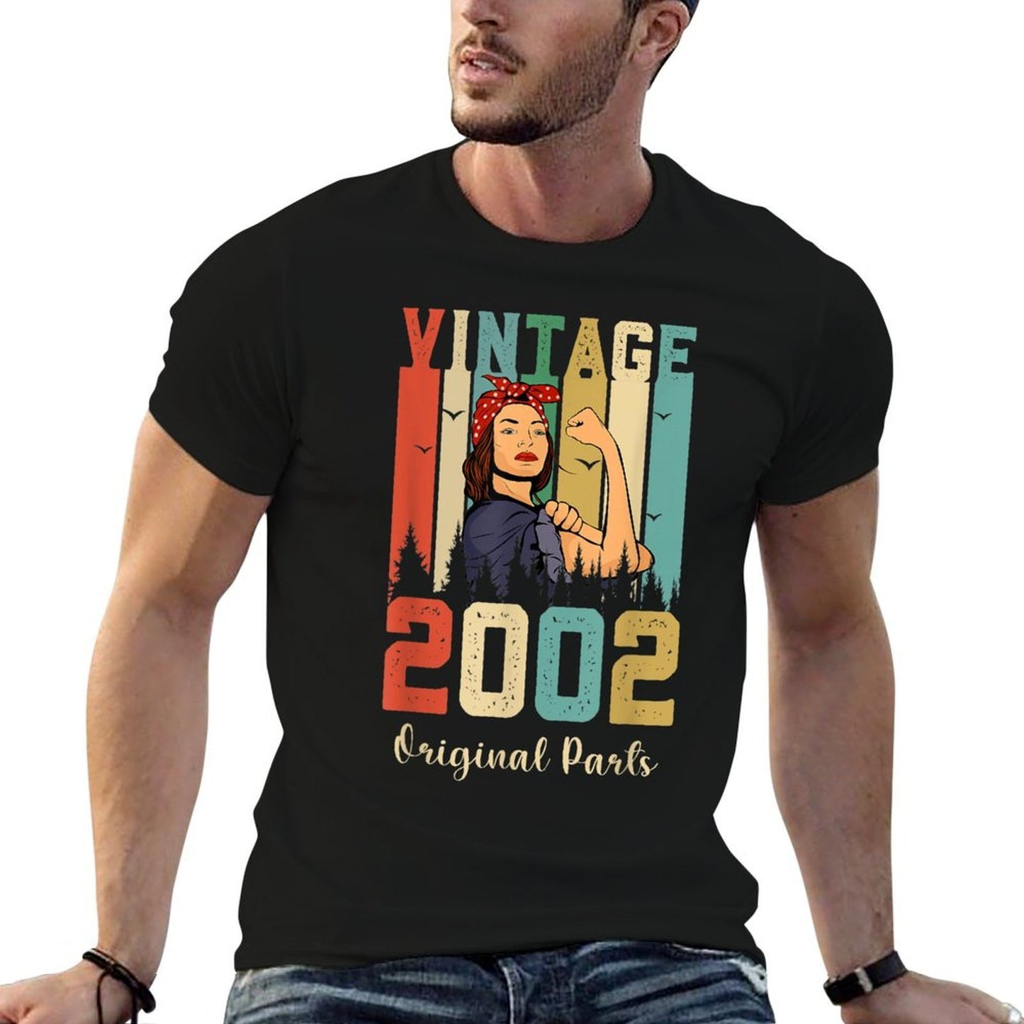 Vintage 20th Birthday T Shirt Made In 2002 Womens Birthday Graphic-printed T-Shirt