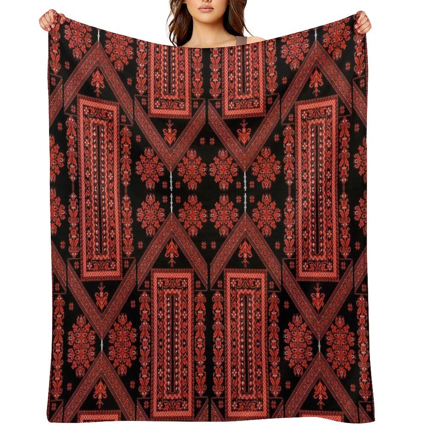 Palestinian Embroidery Boxes Velvety-soft Throw Blanket