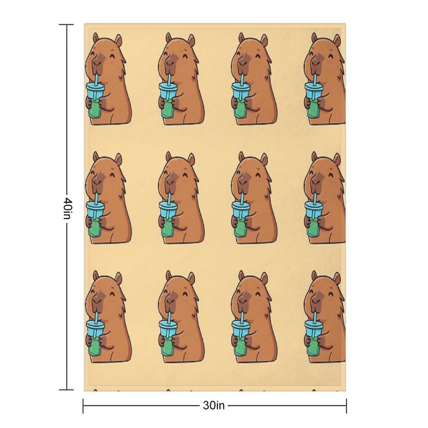 Capybara Drinking Refreshing Drink Wrinkle-free Throw Blanket