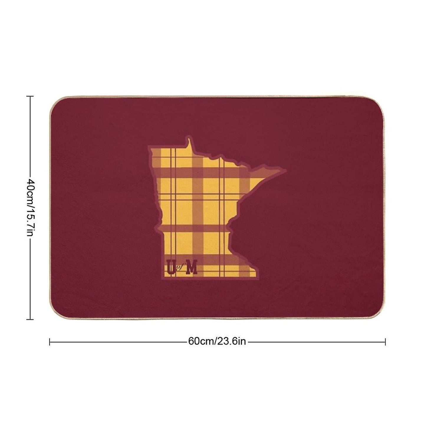 U of M Flannel MN Fade-Resistant Bath Mat