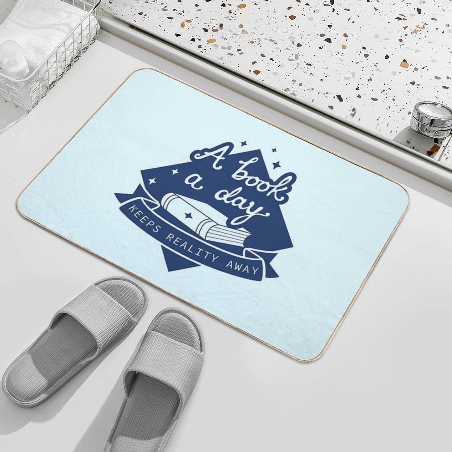 A Book A Day - Book Lover Design Durable Bath Mat