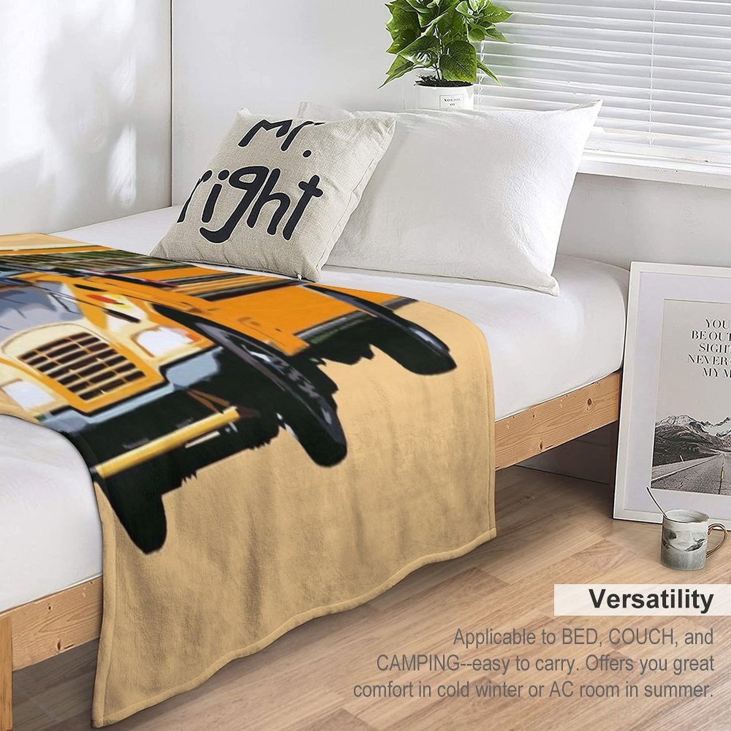 School Buses. Quick-dry Throw Blanket