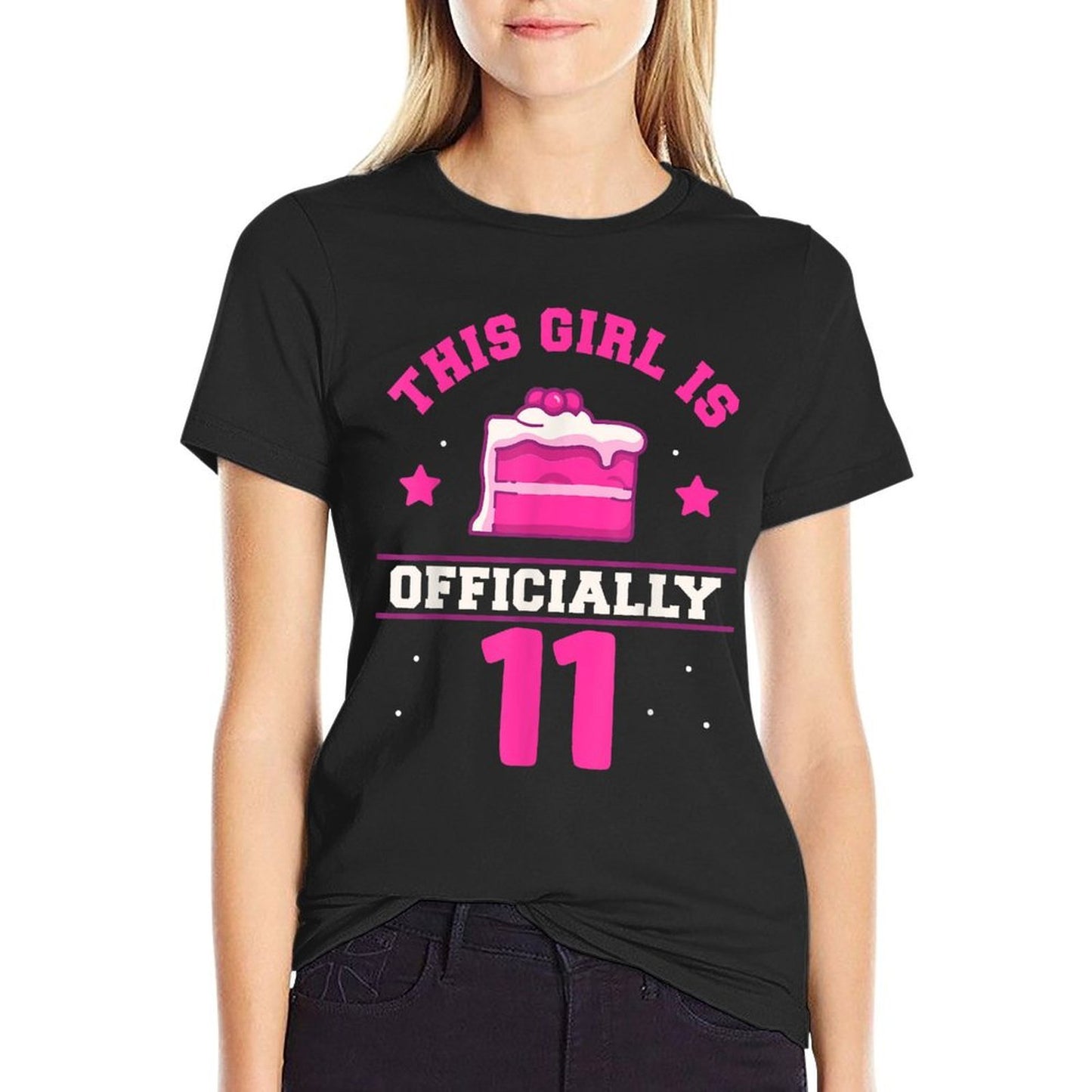 This Girl Is Officially 11 Her Birthday Years Age Old Eleven Lightweight T-Shirt