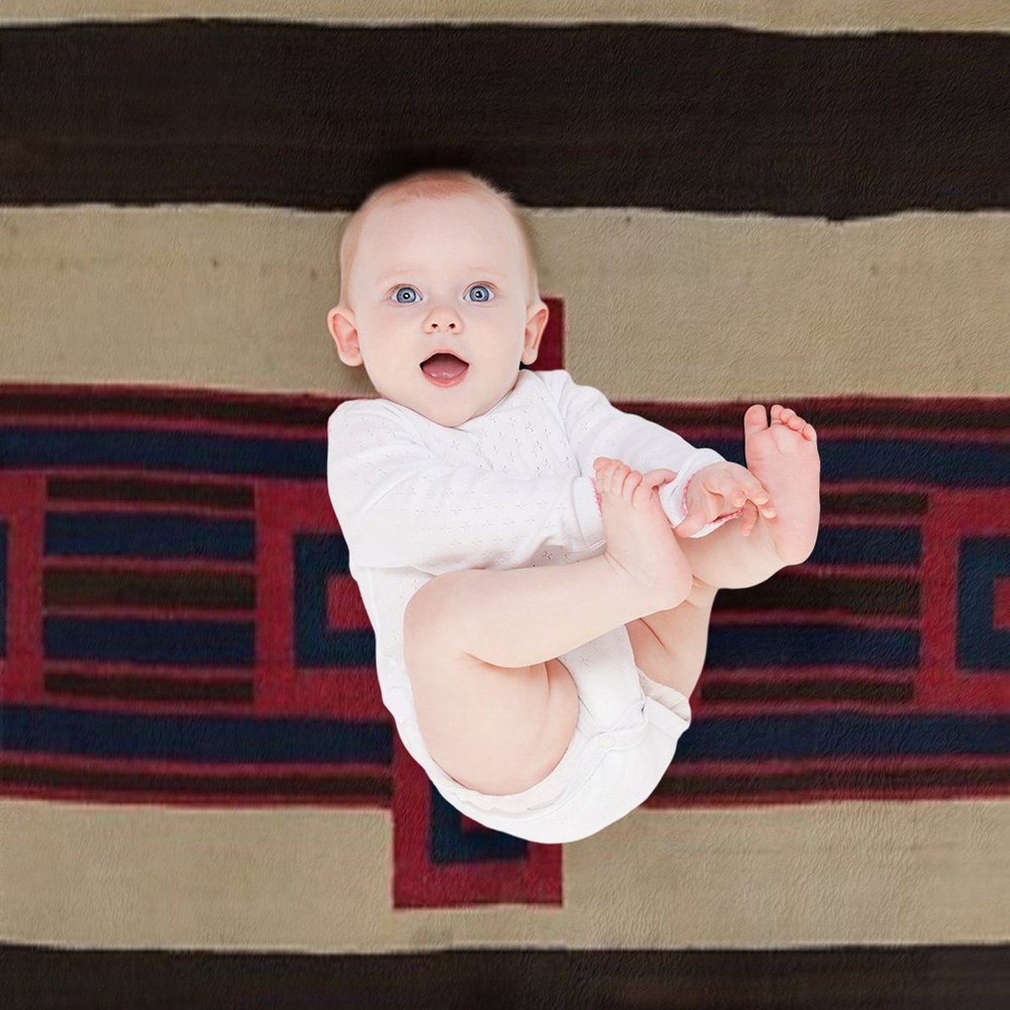 Indigenous Designs VI Chief's Blanket Navajo Weavings Travel-friendly Throw Blanket