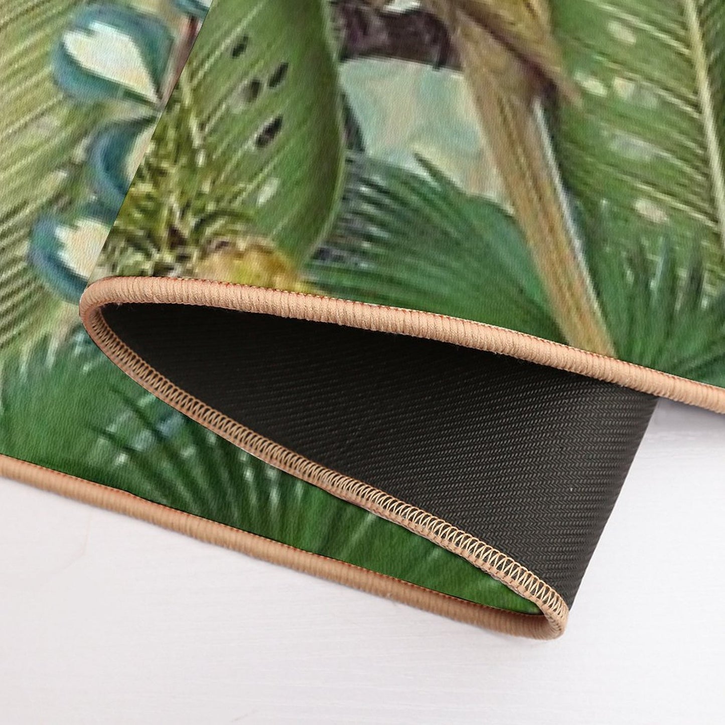Vintage Green Tropical Bird Jungle Botanical Night Garden Nightgarden Eco-Friendly Bath Mat