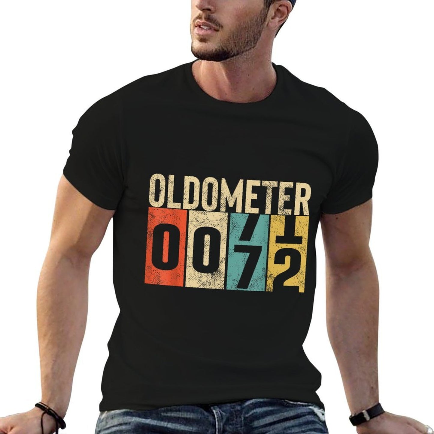 Funny 72 Years Old Oldometer Vintage 72nd Birthday Odometer Quick-drying T-Shirt
