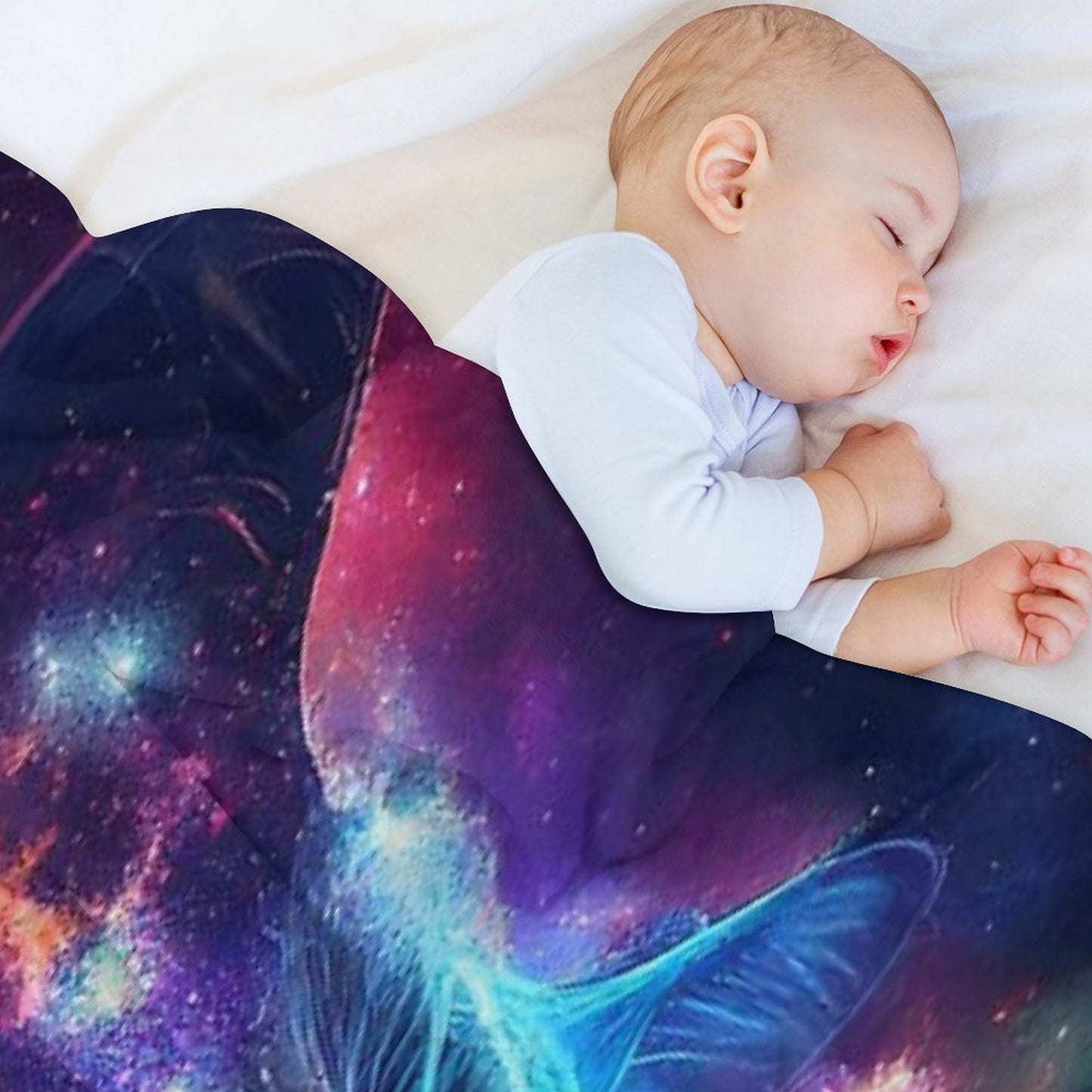 Colorful Galaxy Cat Easy Care Throw Blanket