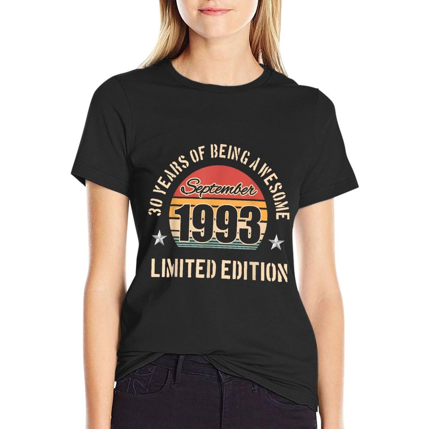 30 Years of Being Awesome September 1993 for 30th Birthday Oversized Silhouette T-Shirt