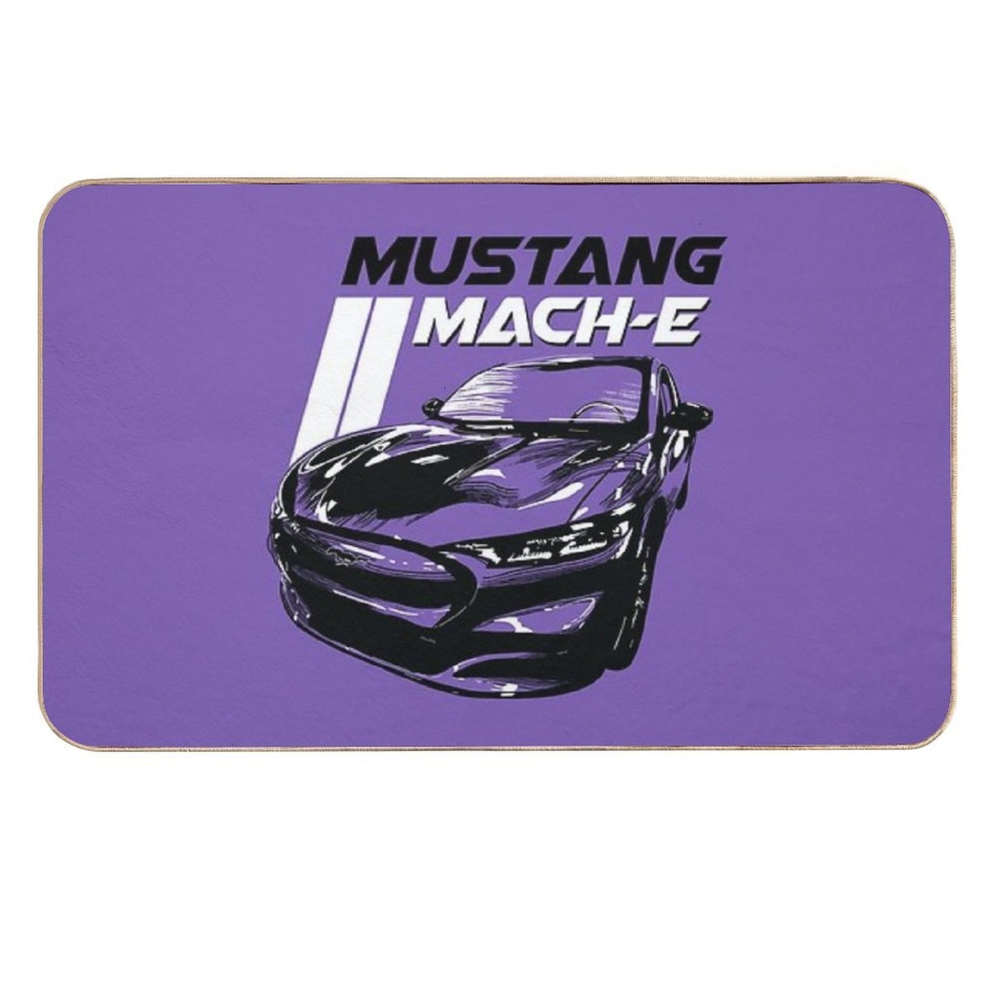 Retro Mustang Mach-E Vintage Stripes Durable Bath Mat