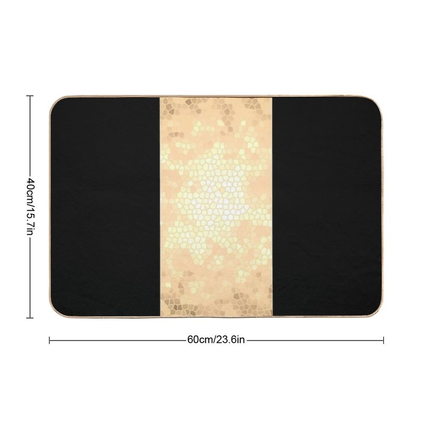 Elegant Gold And Black Design Durable Bath Mat