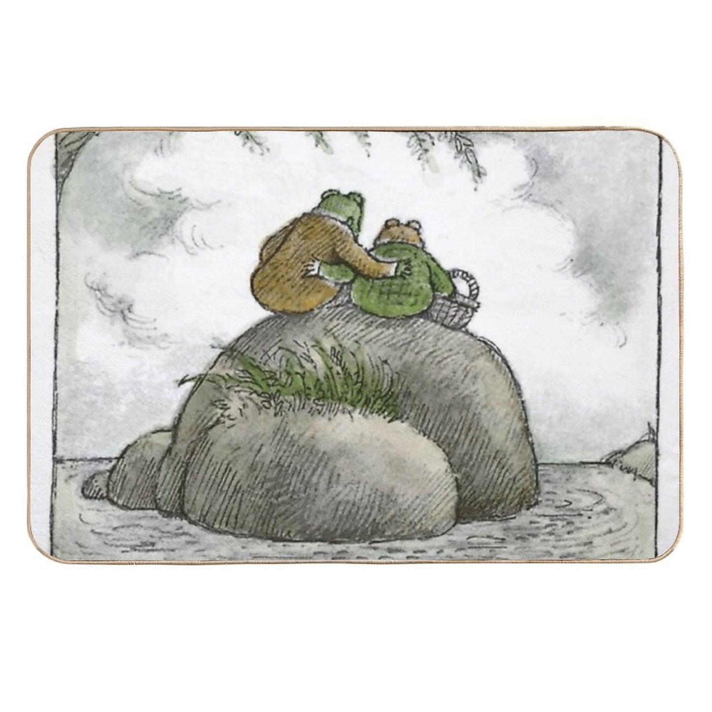 Frog And Toad on The Water Repositionable Bath Mat