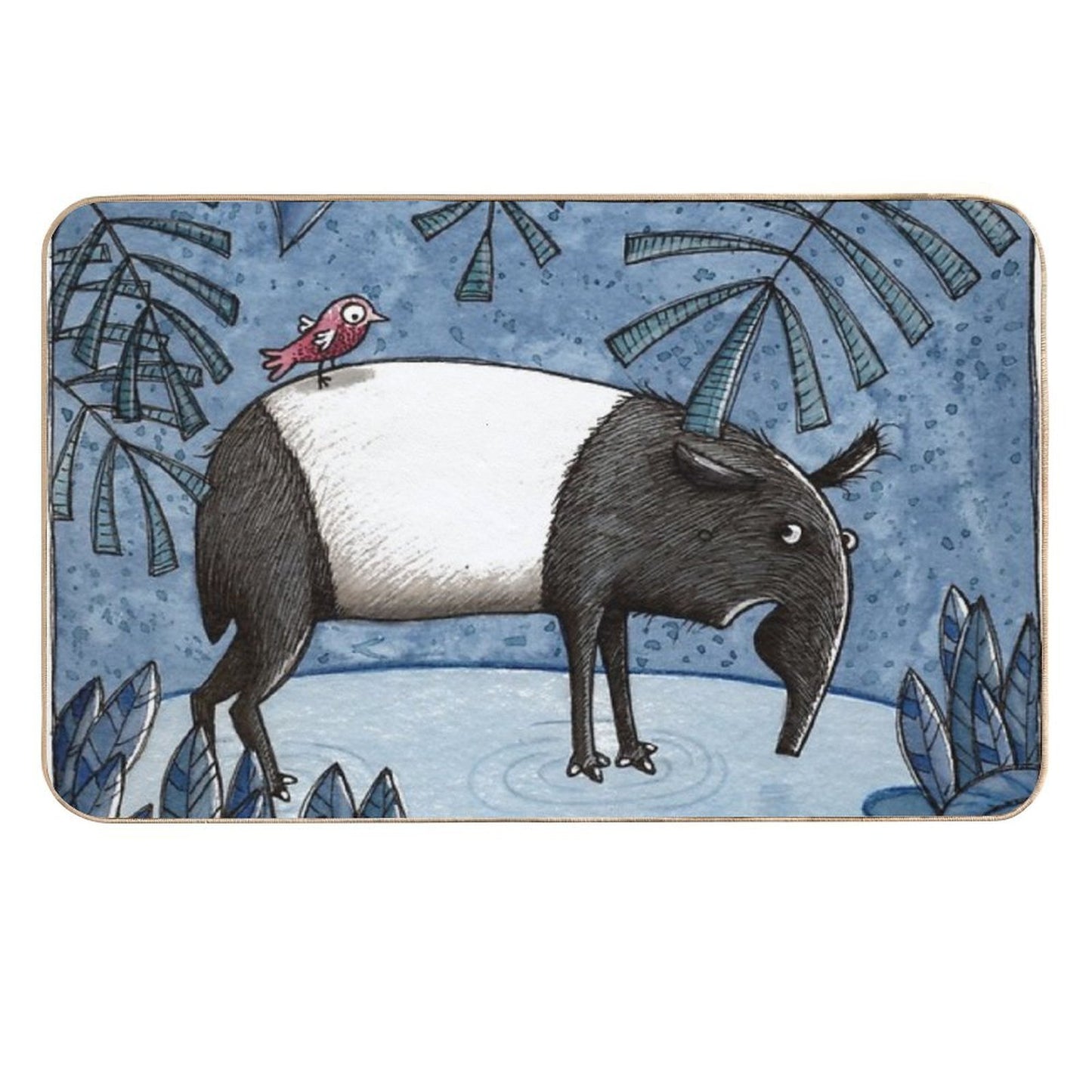 Welcome To The Jungle - Tapir - Schabrackentapir Slip-Resistant Bath Mat