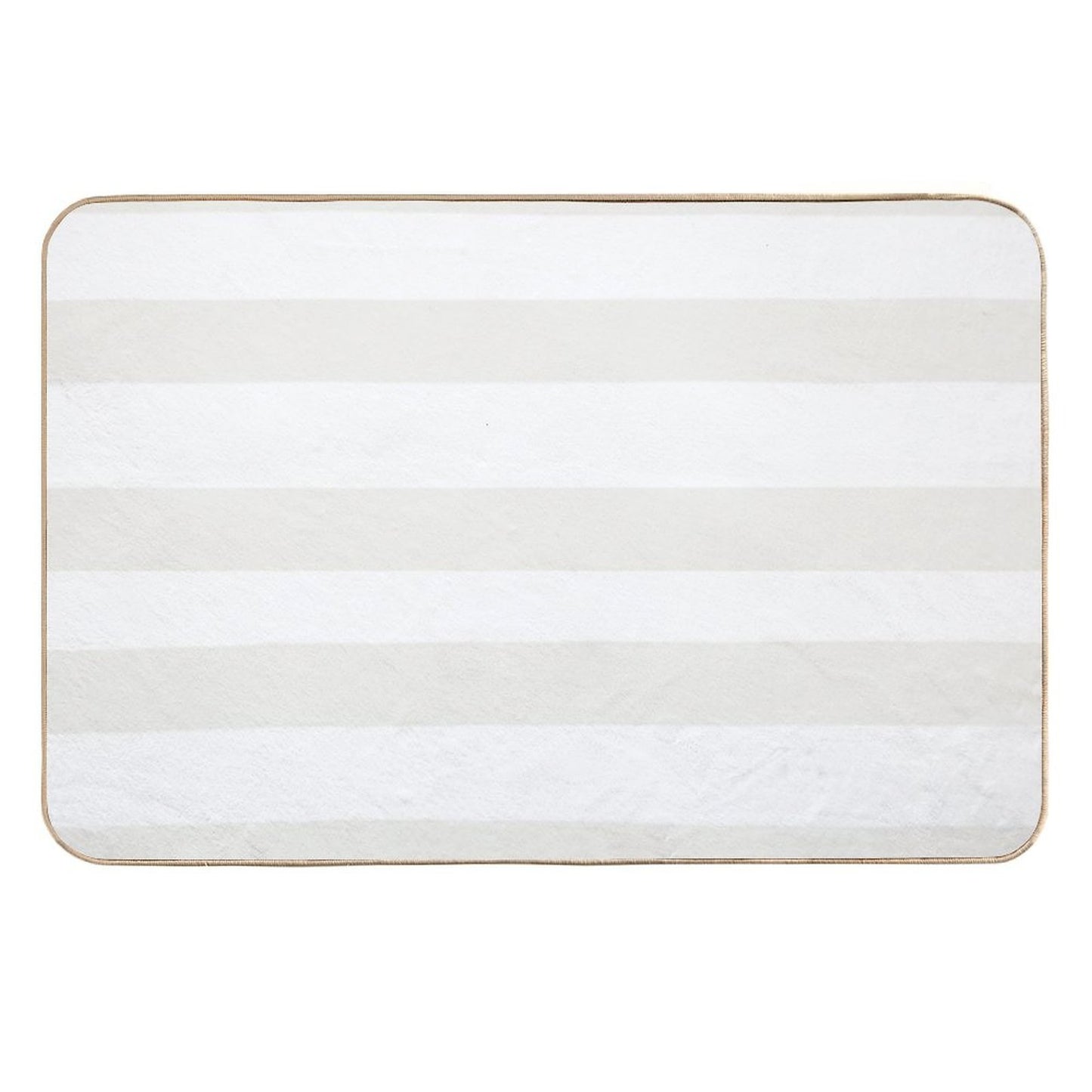 Cream And White Horizontal Line - Stripe Pattern Pairs Dulux 2022 Popular Colour Cliff Walk - Color Trends Fade-Resistant Bath Mat
