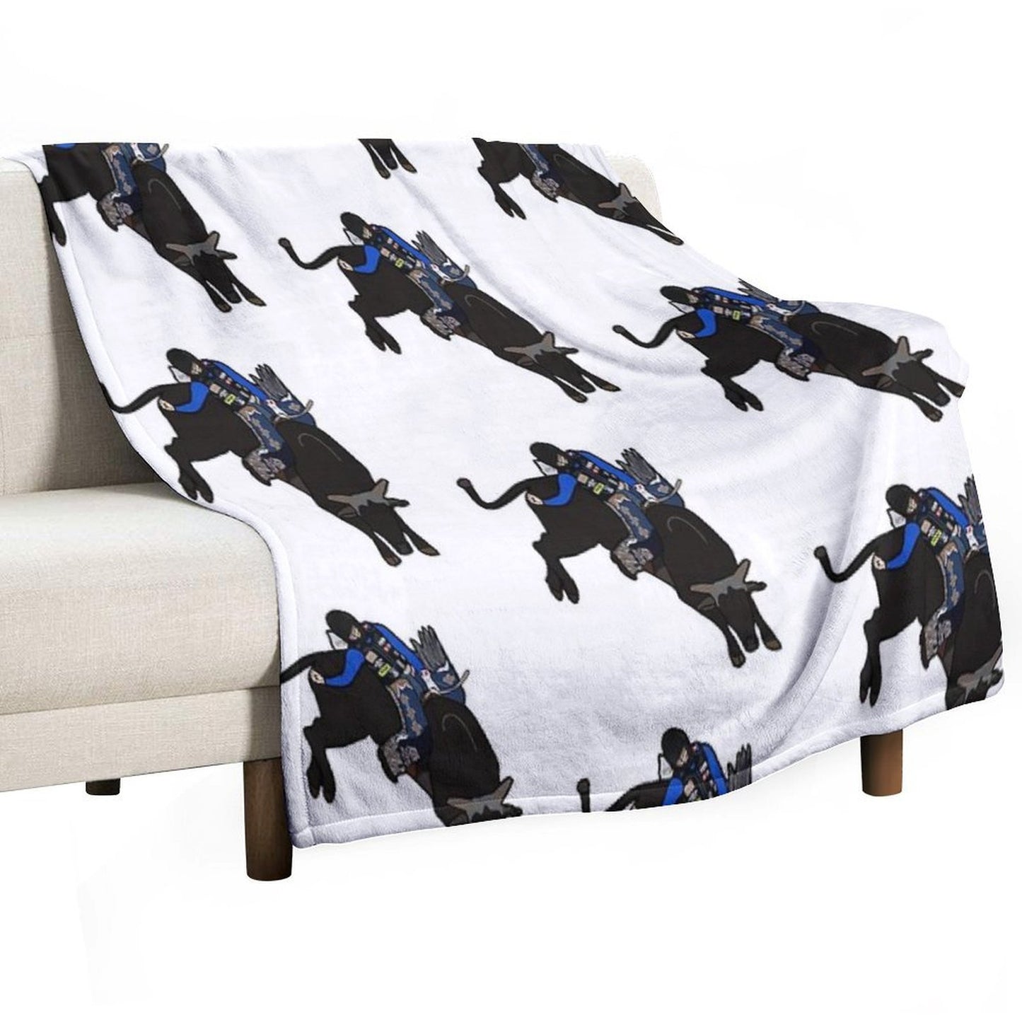 Bull Rider Stetson Wright Easy Care Throw Blanket