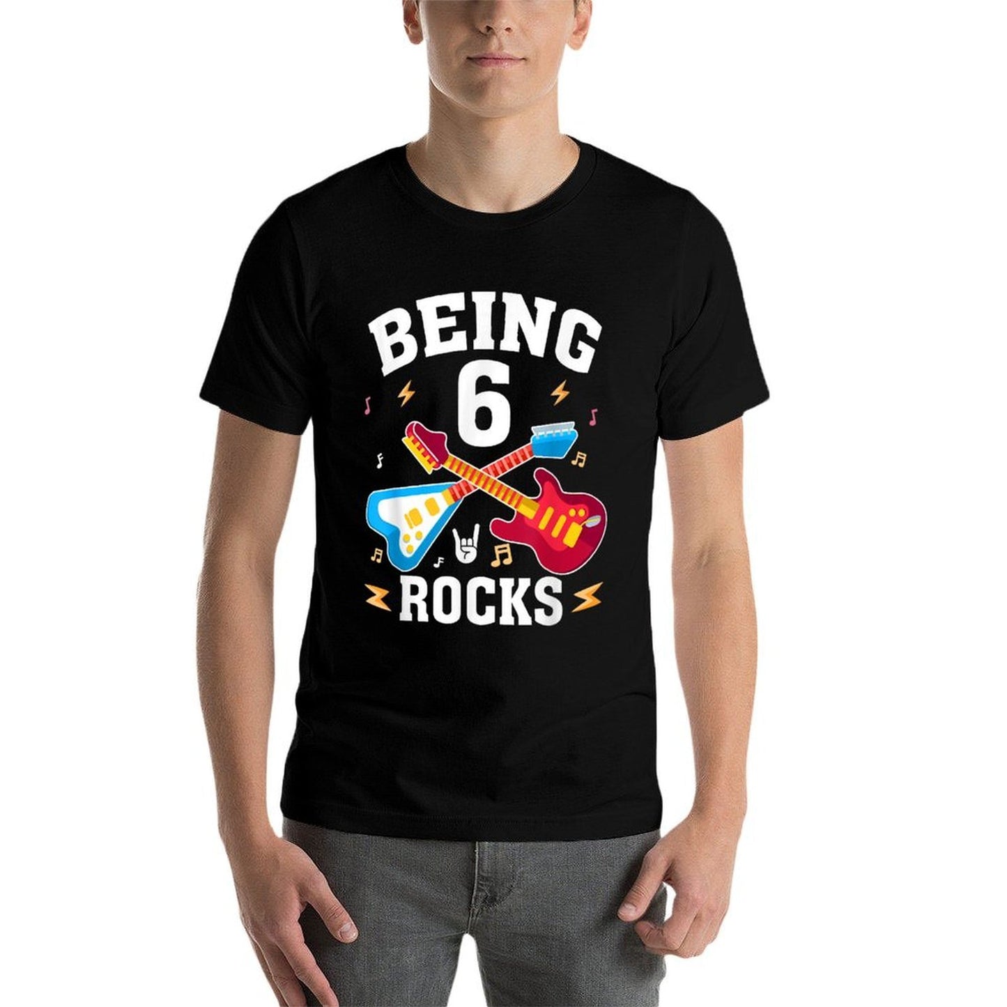 6th Birthday Rock Music 6 Year Old Party Kids Soft T-Shirt