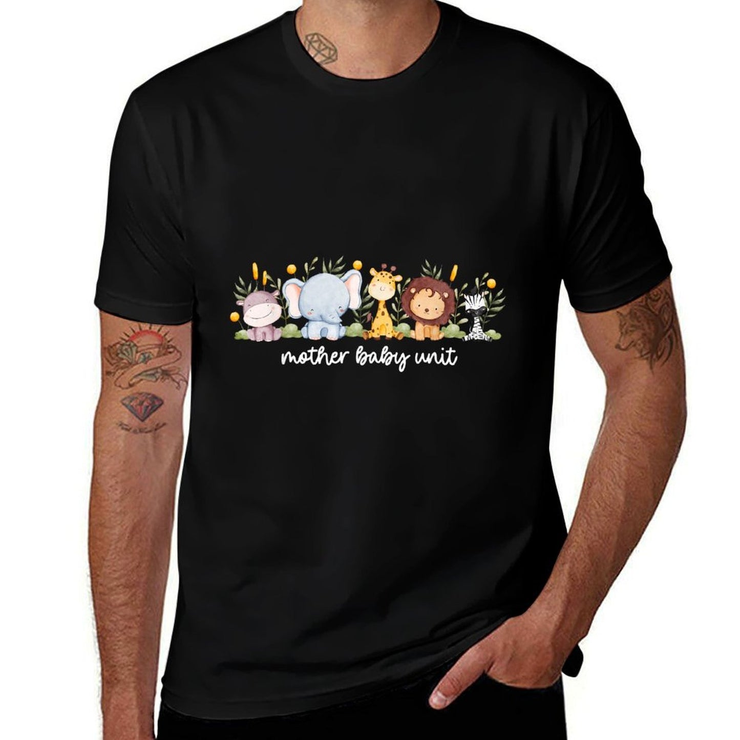 Mother Baby Unit Cute Animals NICU Nurse Squad Postpartum Breathable T-Shirt