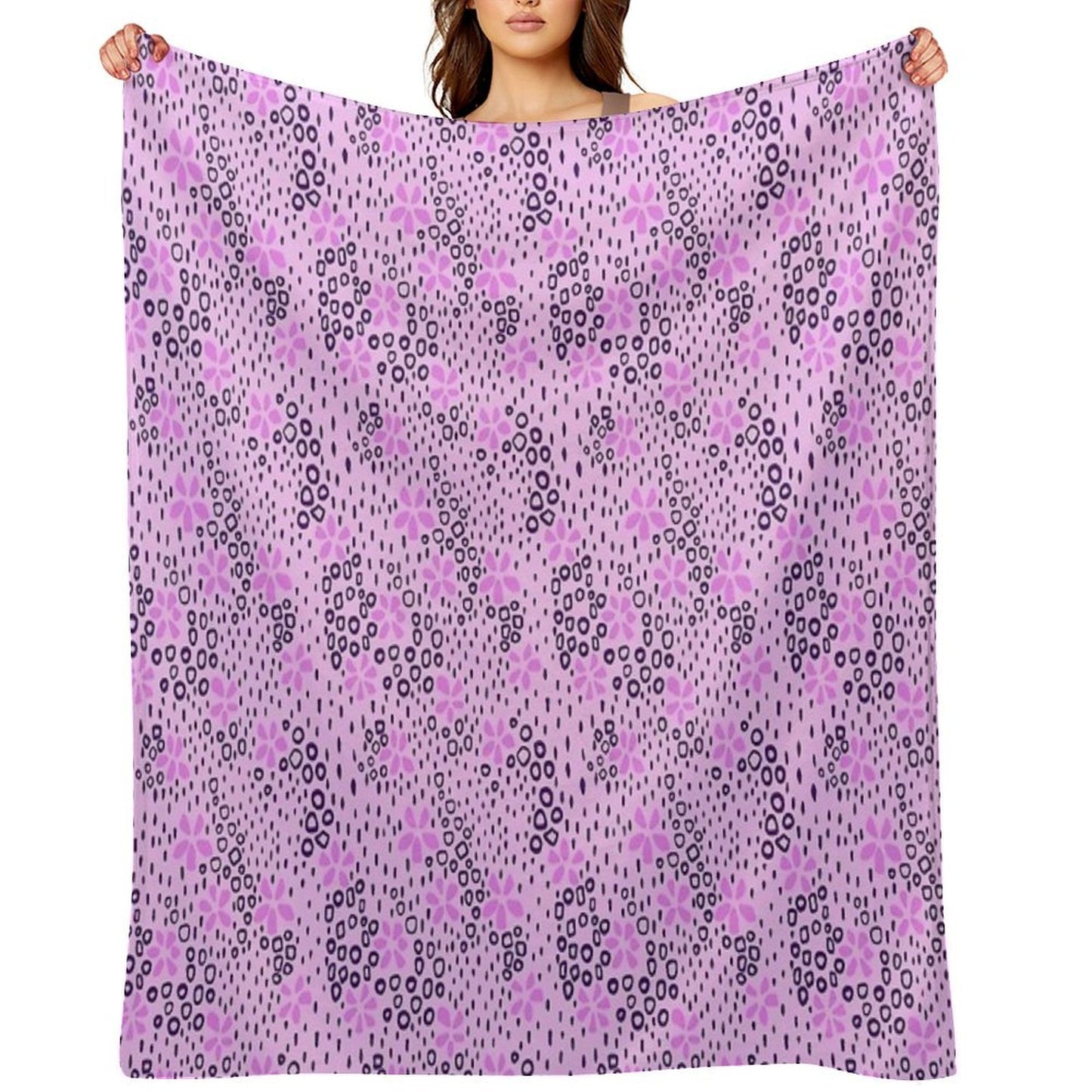 Wildflower Field - Minimalist Floral Pattern Gift-ready Throw Blanket