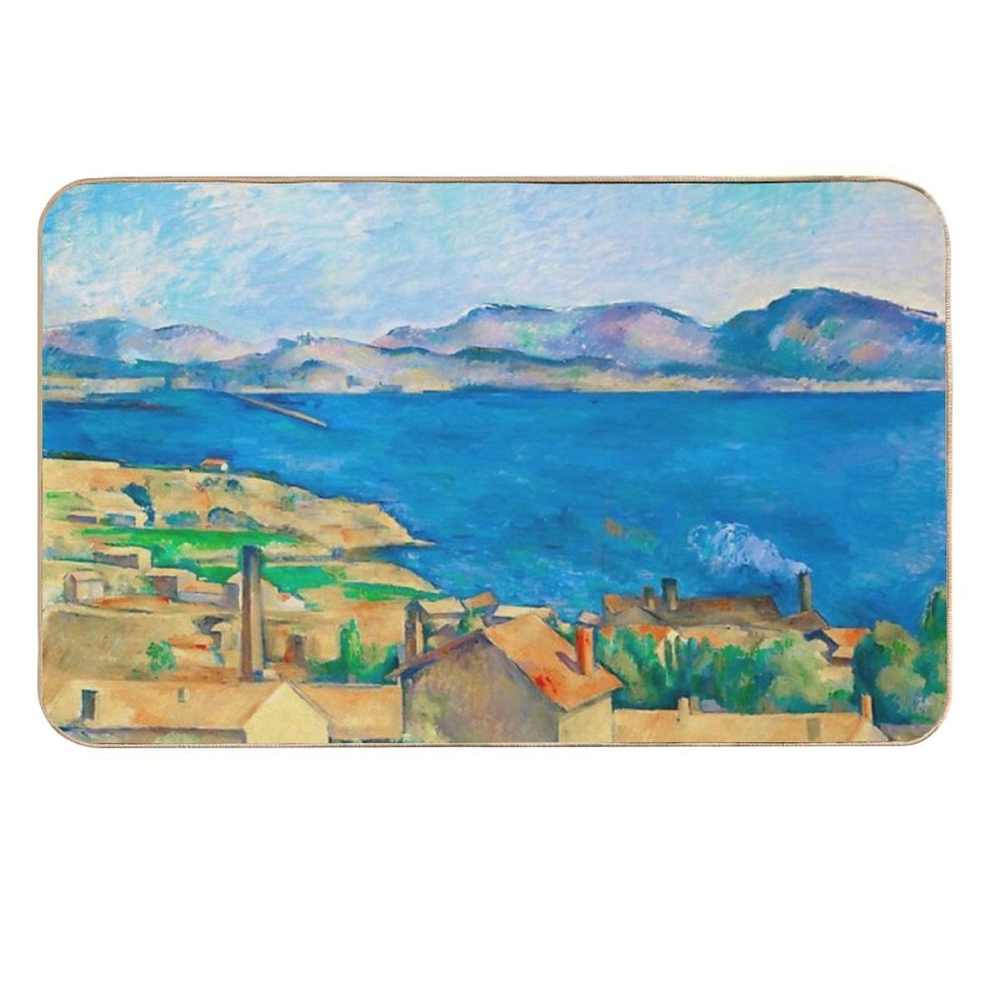 HD PAUL CEZANNE - The Bay of Marseille Slip-Resistant Bath Mat