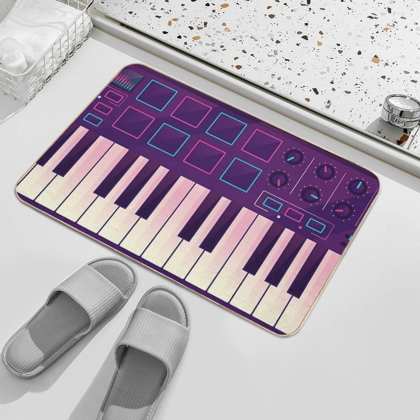 Neon MIDI Controller Rapid-Drying Bath Mat