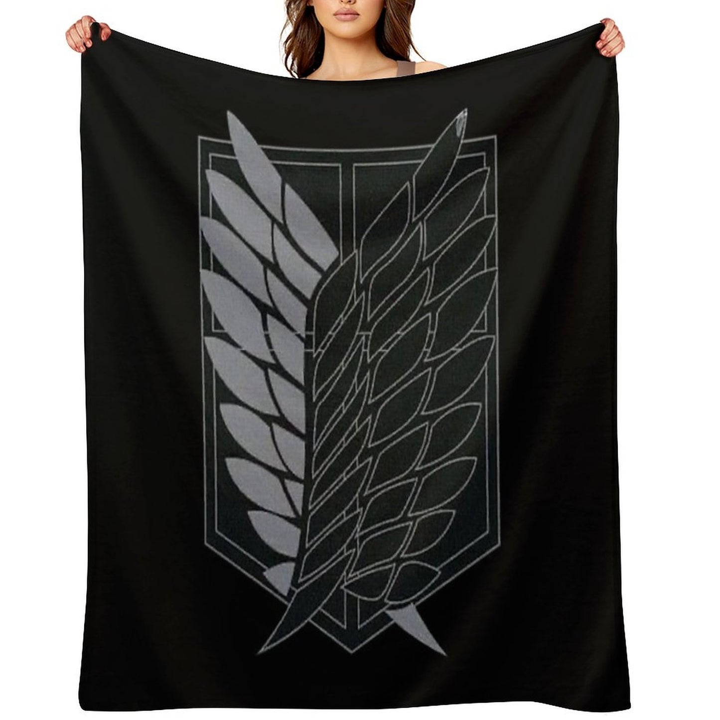 Exploration Battalion - SNK - B&W Compact Throw Blanket