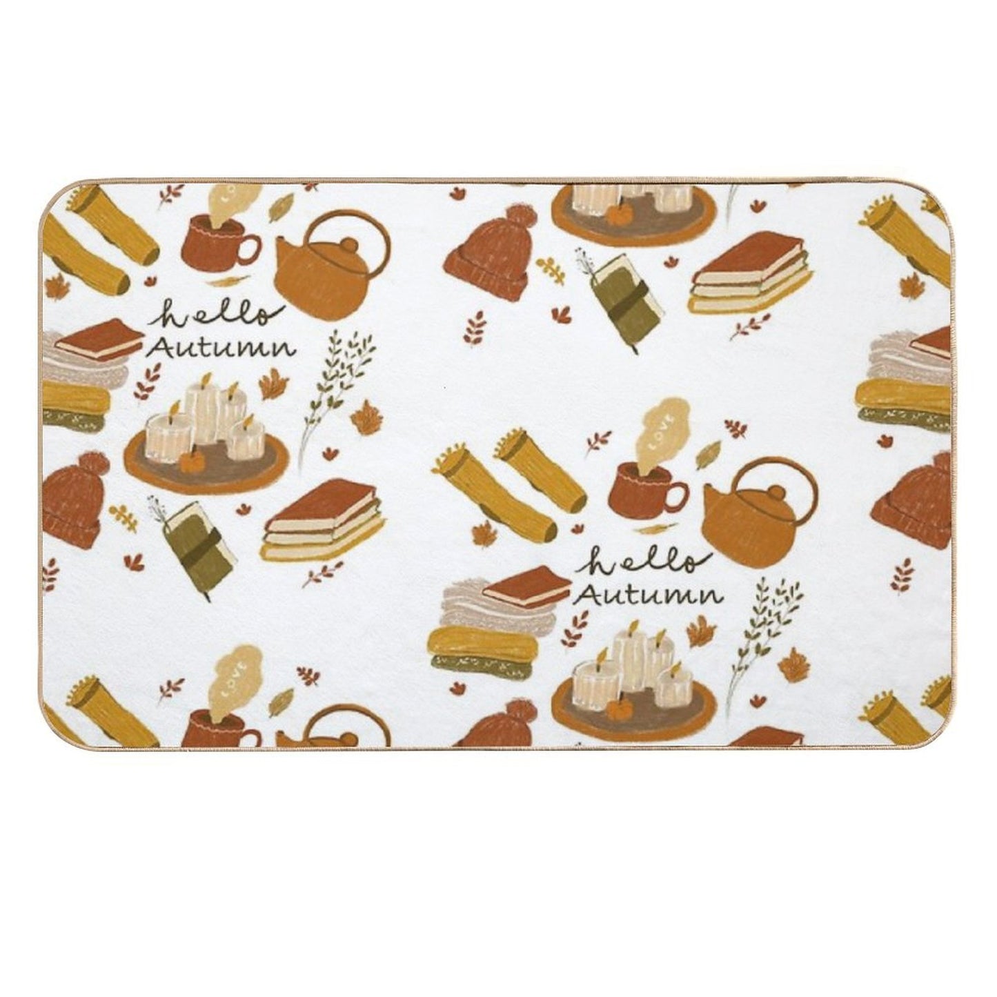 Autumn Cozy Vibes Stain-Proof Bath Mat