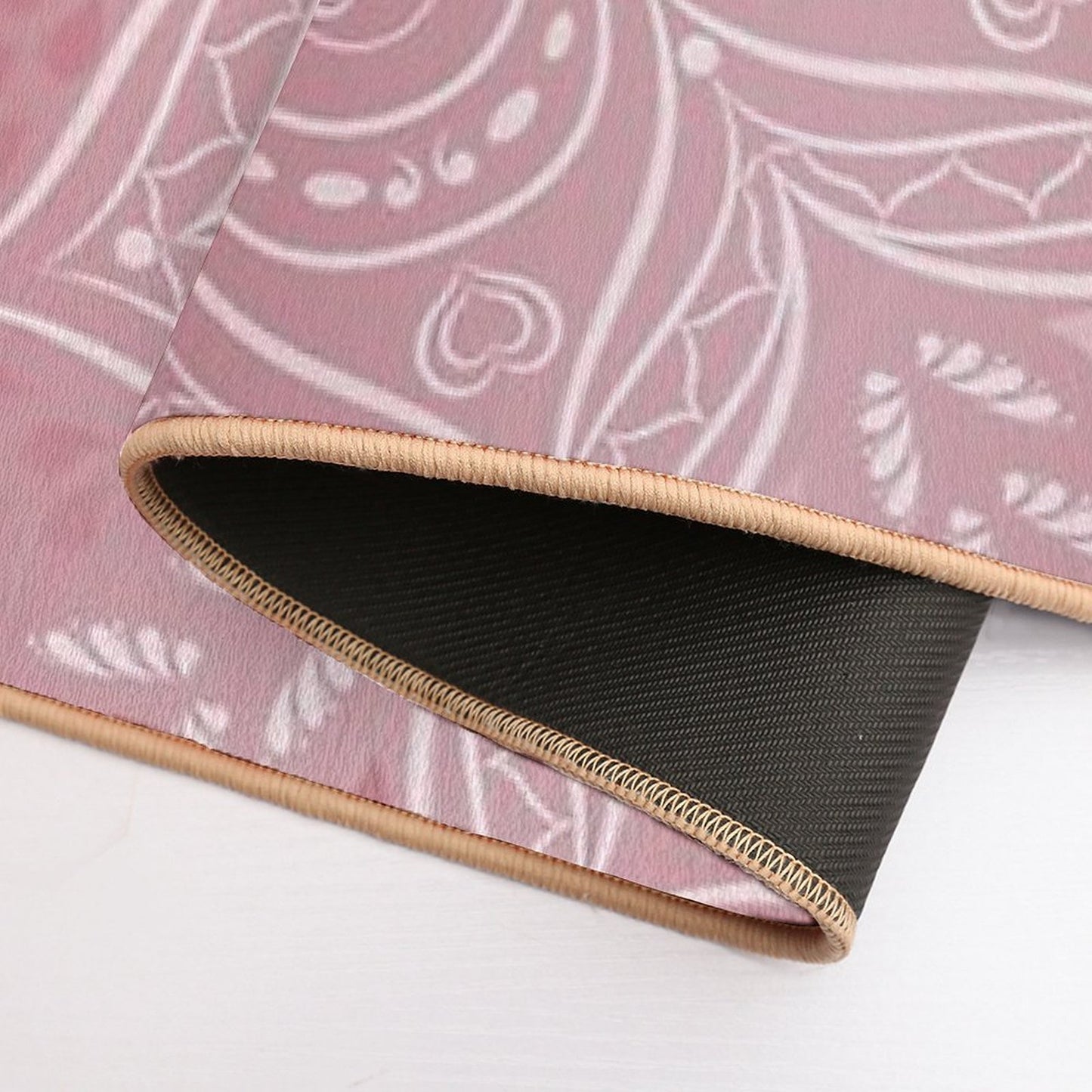 Boho Rose Gold Mandala Non-Slip Bath Mat