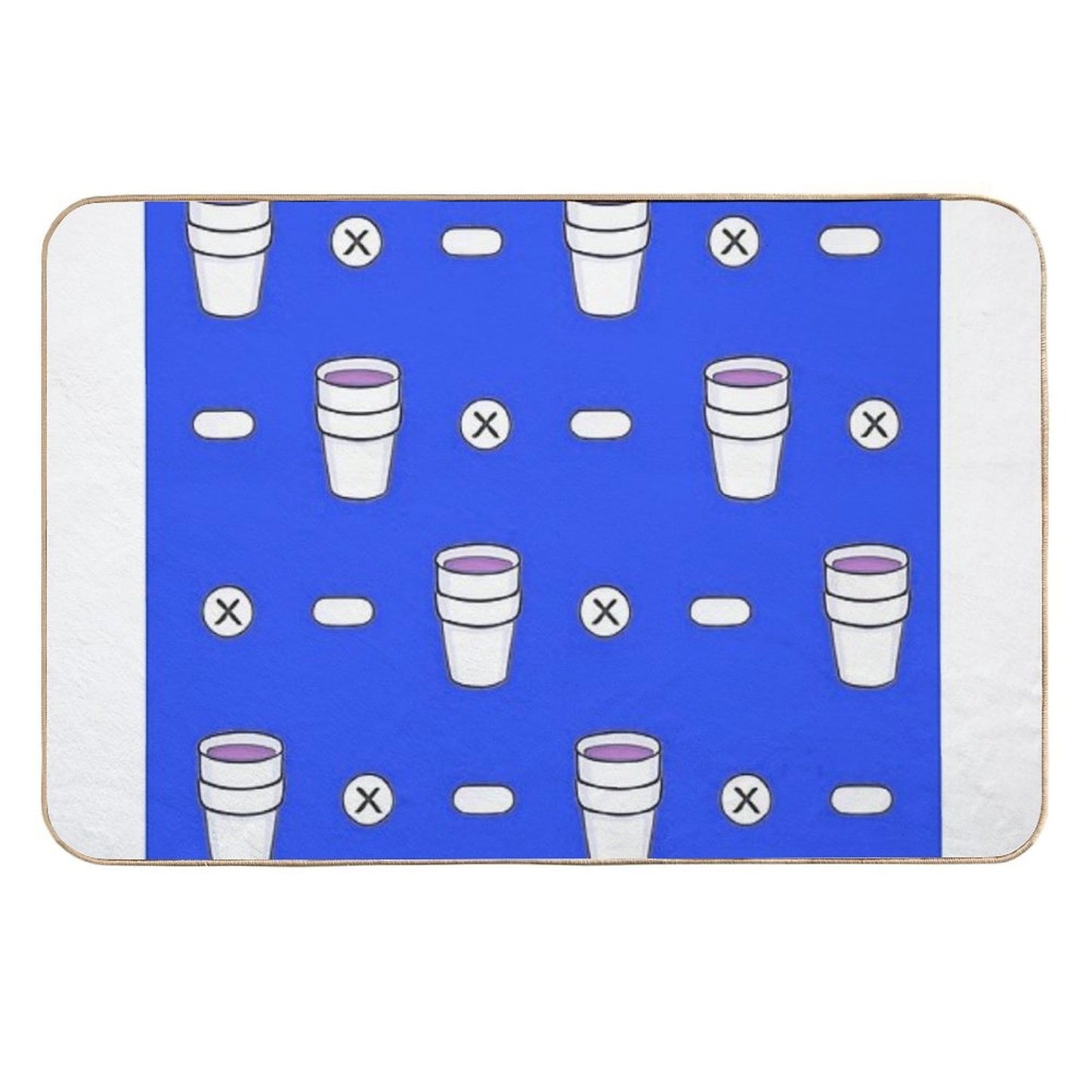 Lean & Pills (Dark Blue) Easy Maintenance Bath Mat