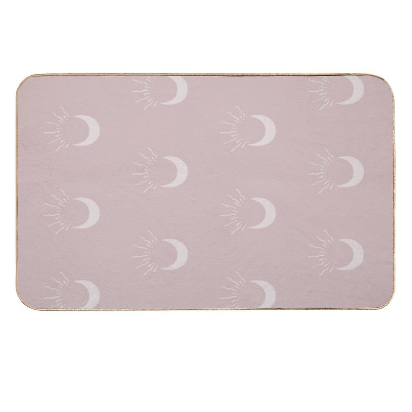 Cute Sun And Moon Design Boho Aesthetic In Muted Colors Gray Pink Versatile Bath Mat