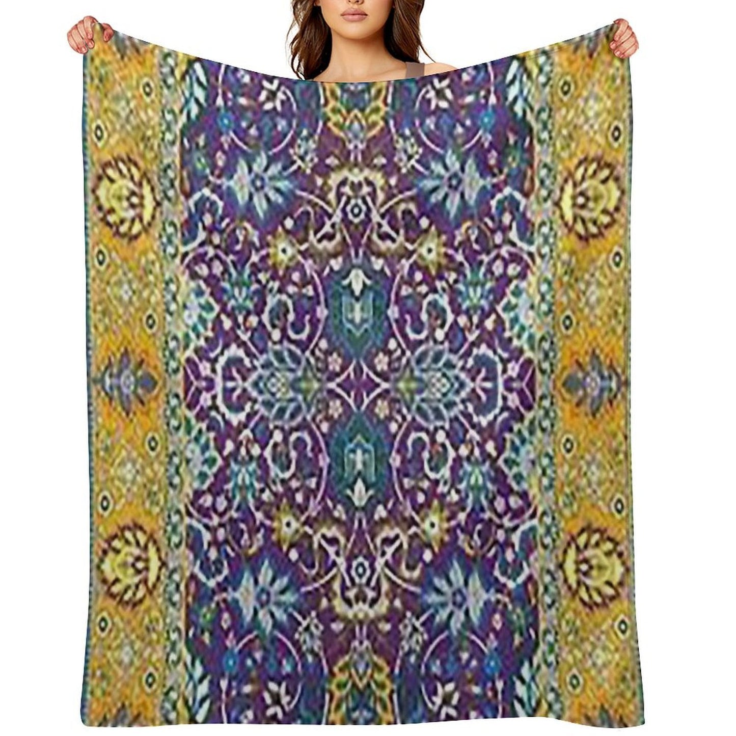 Oriental Rug Multi-functional Throw Blanket