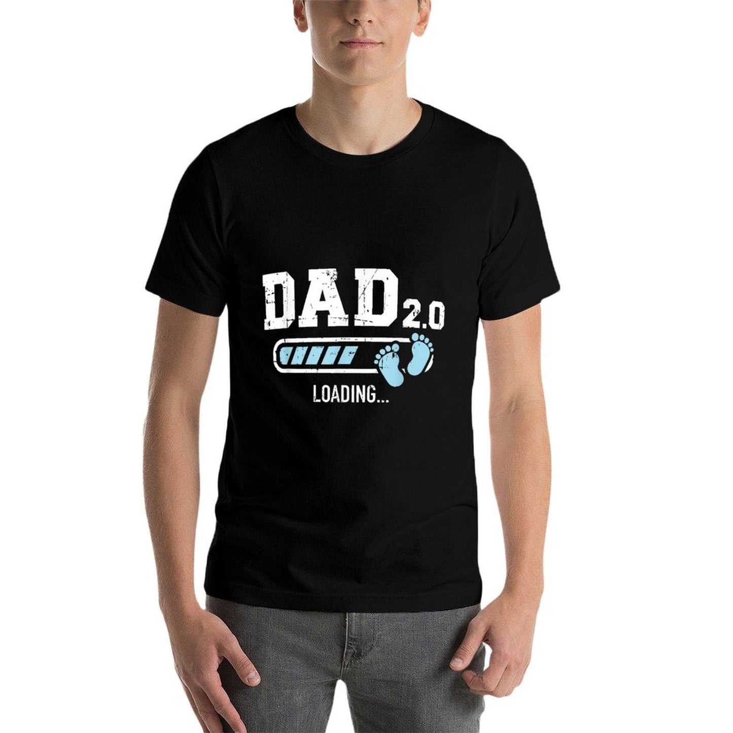 2nd Second Time Dad Loading Bar Baby Announcement Slim-fit Cut T-Shirt