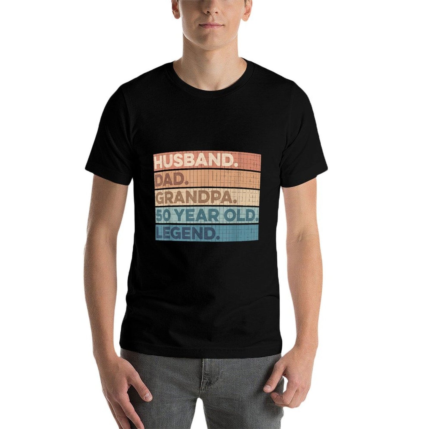 Husband Dad Grandpa 50 Year Old Legend, Retro 50th Birthday Wrinkle-resistant T-Shirt