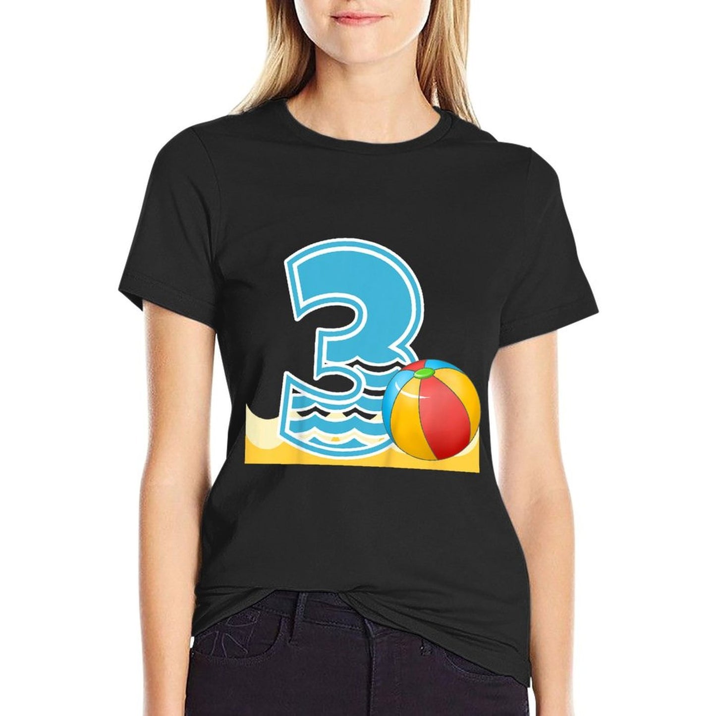 Kids Beach Ball 3rd Birthday Pool Party 3 Year Old Beach Ball Classic T-Shirt