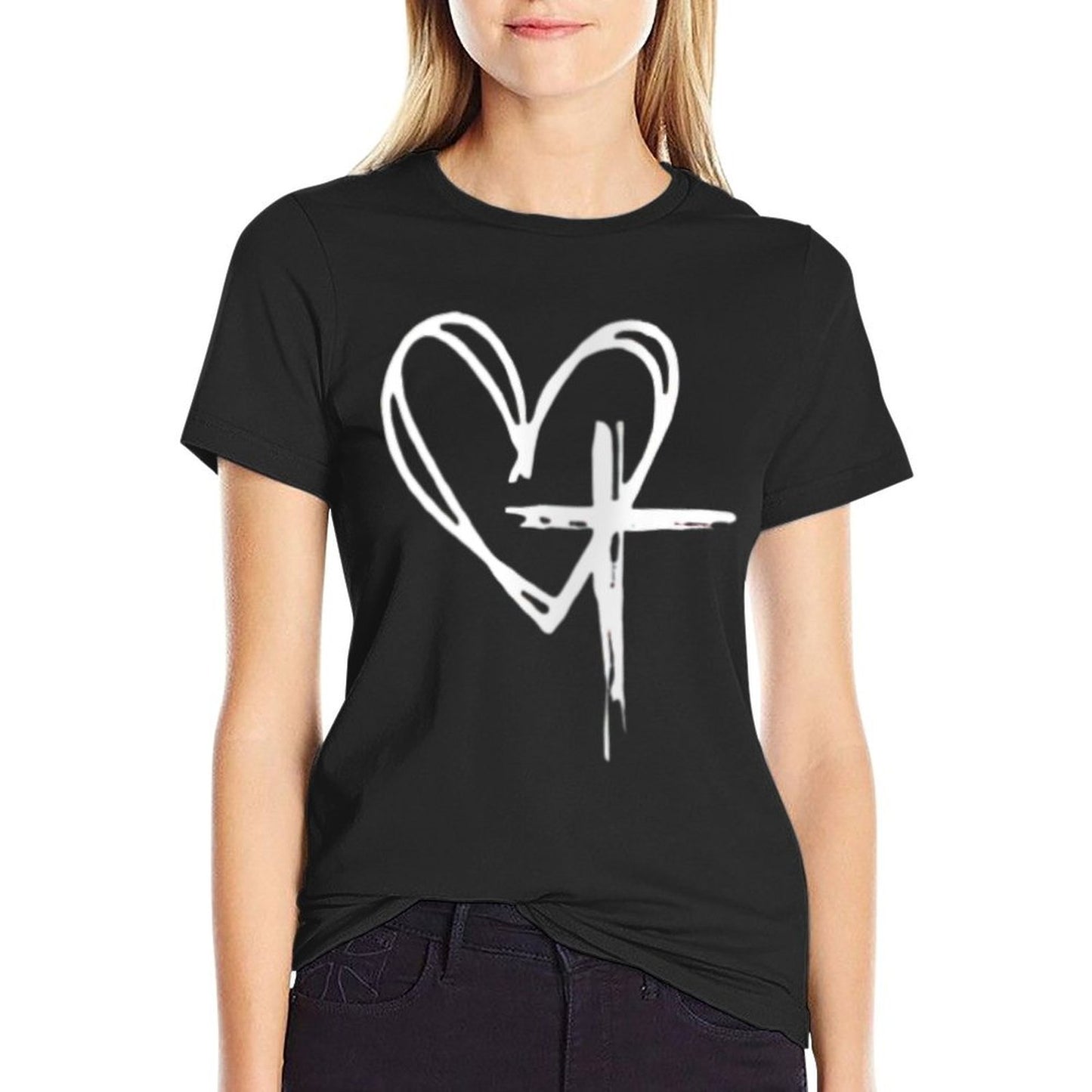 Womens Jesus Has My Back Oversized Silhouette T-Shirt