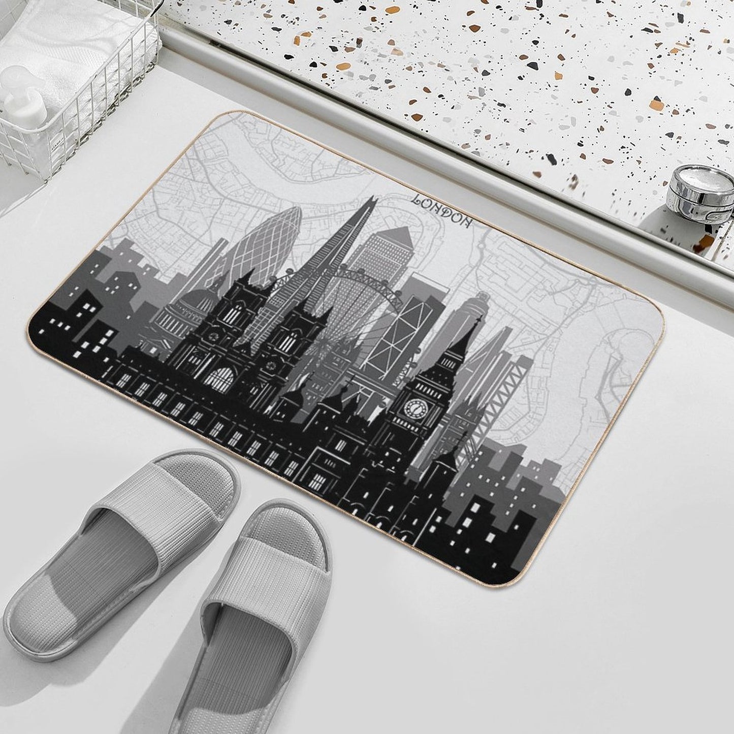 London Skyline Easy Maintenance Bath Mat