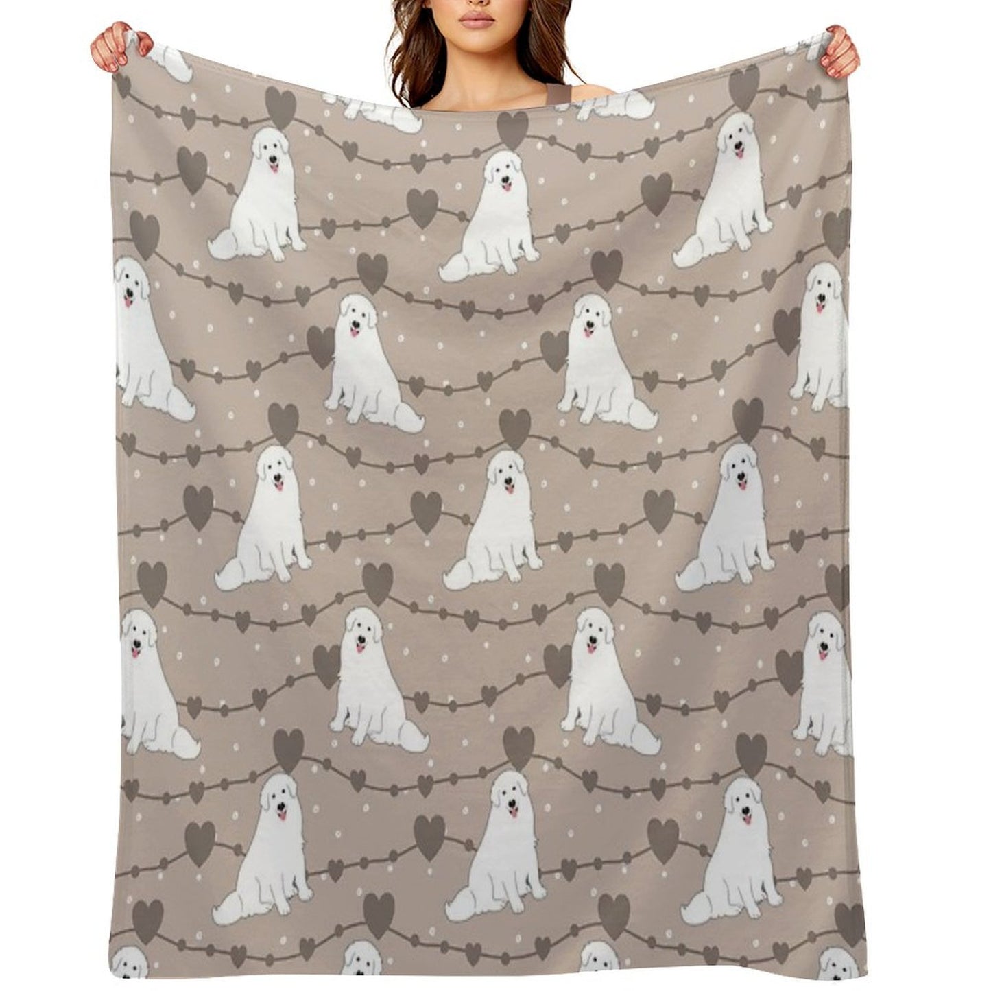 Love White Great Pyrenees Dog Quick-dry Throw Blanket