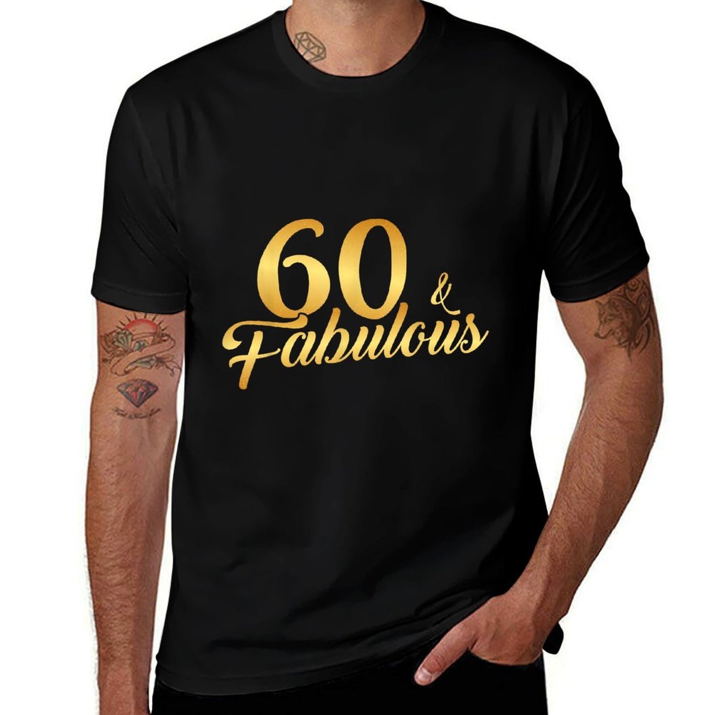 60 And Fabulous 60th Birthday Golden T-shirt Affordable Price T-Shirt