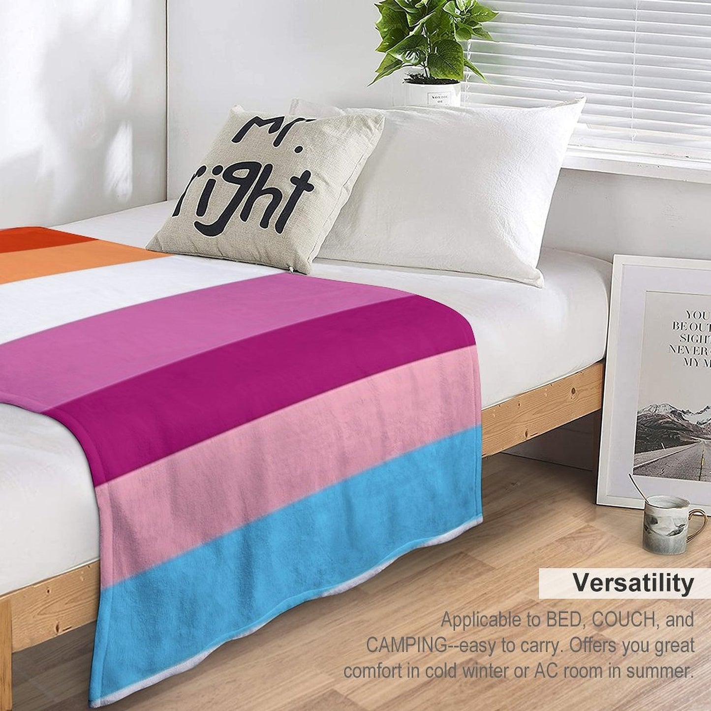 Trans Lesbian Flag Machine-washable Throw Blanket