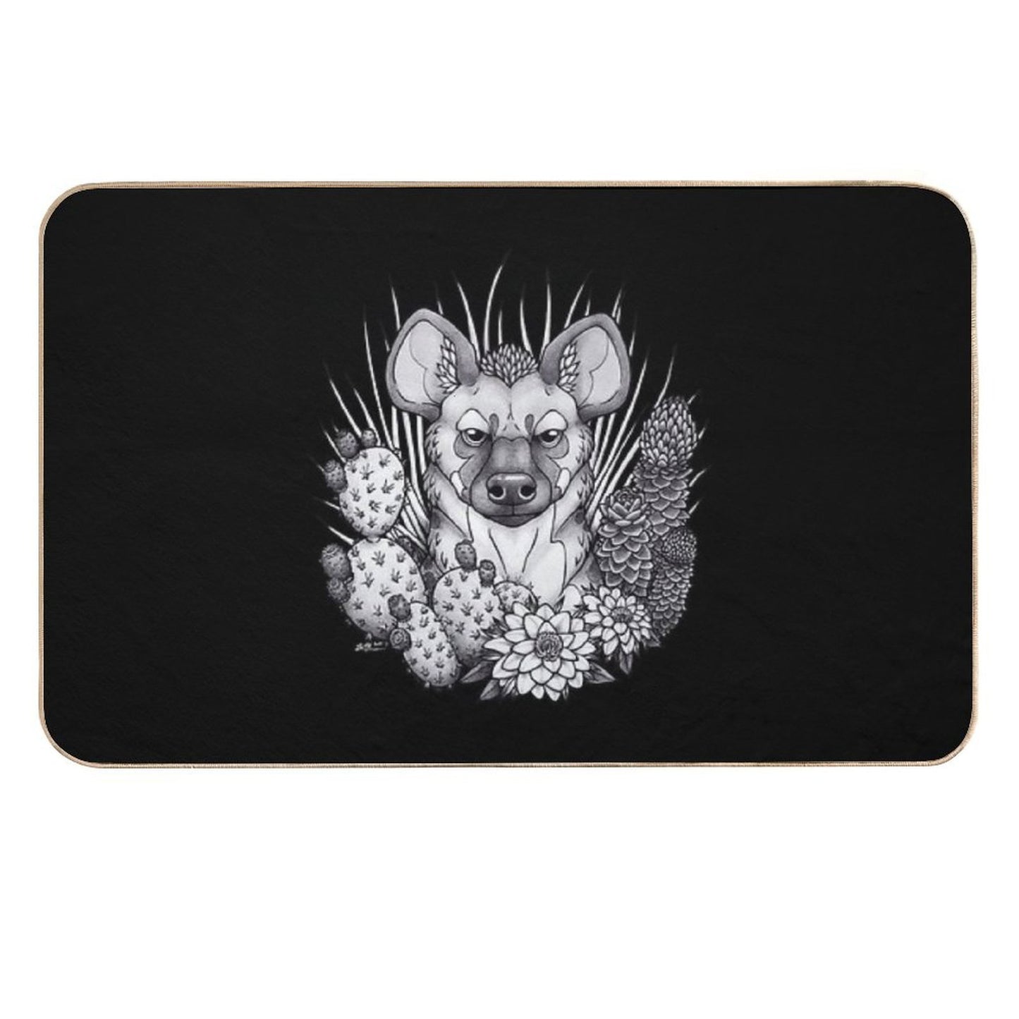 Hyena & Arid Plants Non-Slip Bath Mat