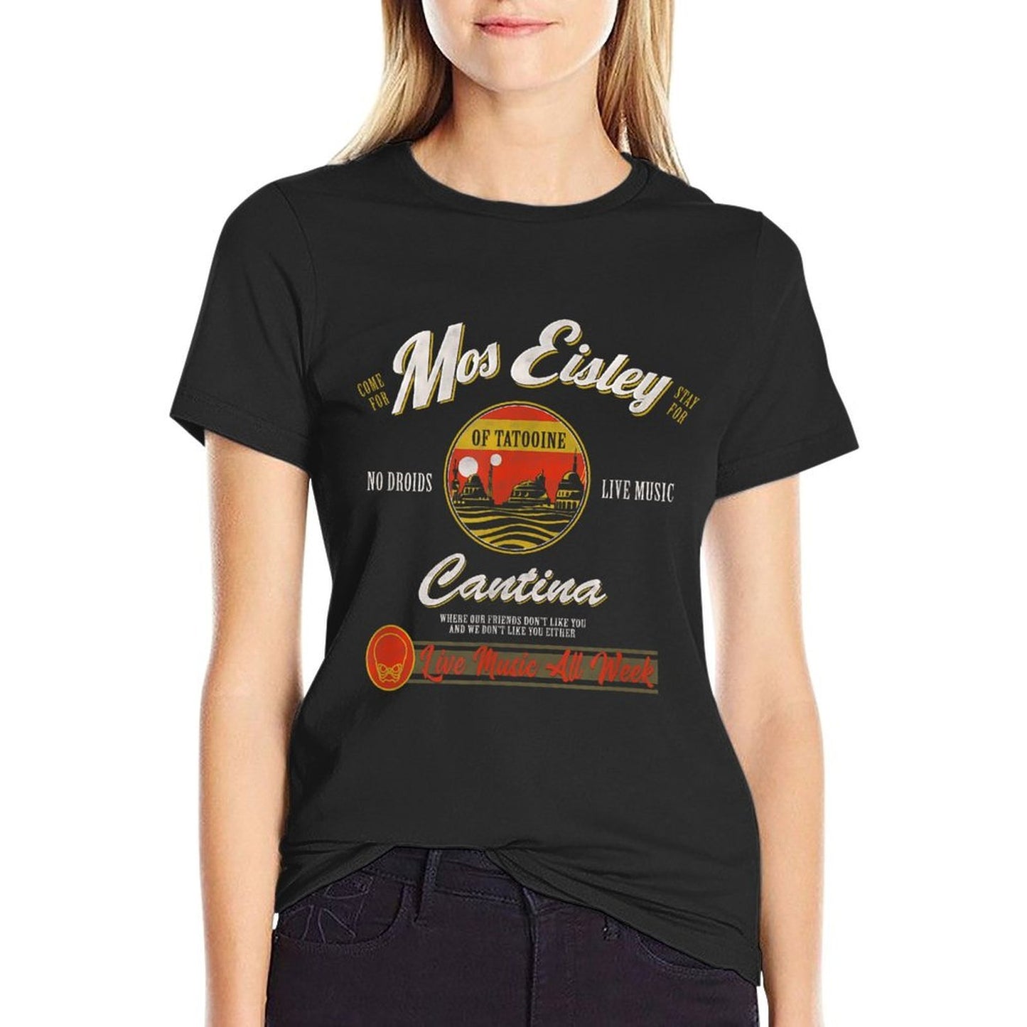 Star Wars Classic Mos Eisley Cantina Live Music All Week Ad Cotton T-Shirt